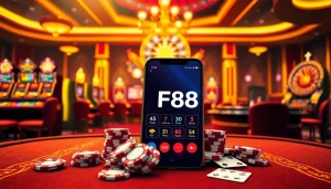 Experience thrilling betting with the AF88 APP showcased in a vibrant casino environment, highlighting excitement and variety.
