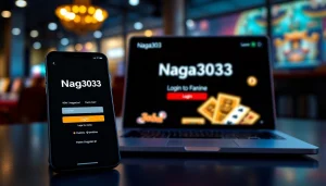 Login Naga303 halaman dengan antarmuka modern dan aplikasi perangkat untuk permainan online.