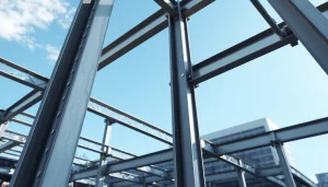 Visual representation of steel structure design showcasing a modern building framework.