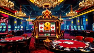 Experience the excitement of the s8 slot machine surrounded by a luxurious casino ambiance.