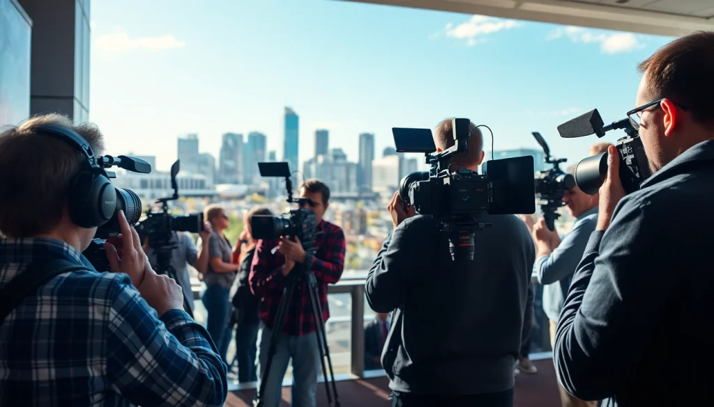 Capturing video production edmonton with a professional crew at a corporate event.