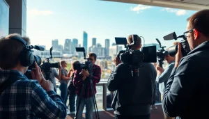 Capturing video production edmonton with a professional crew at a corporate event.