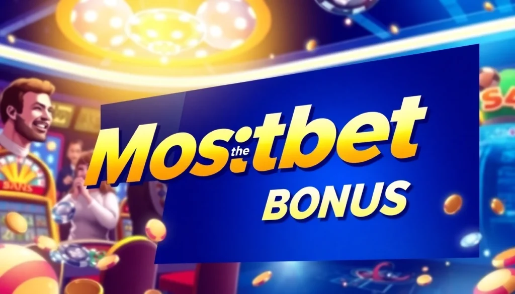 Mostbet bonus istifadə edərək yüksək mükafatlar qazanmağı göstərən cəlbedici vizual.