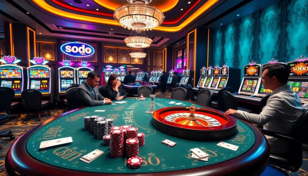 Experience the thrill of winning at SODO CASINO's vibrant poker and slot machines.