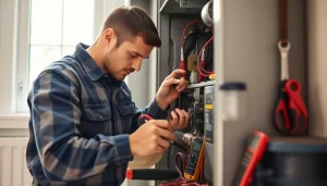 Efficient hvac repair waccabuc by a certified technician focusing on a heating system.