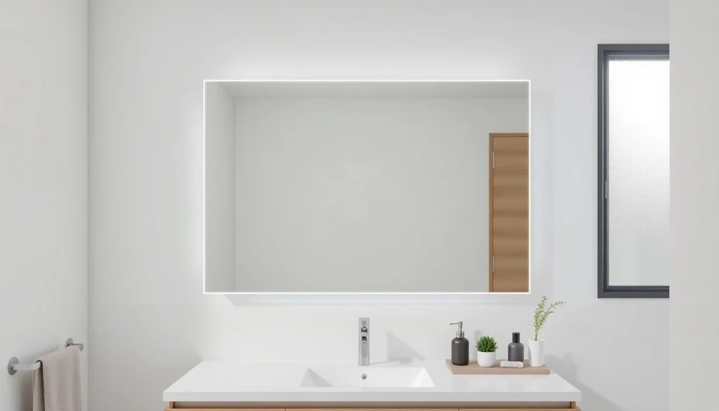 Transform your space with an elegant bathroom mirror that enhances modern aesthetics and reflection.