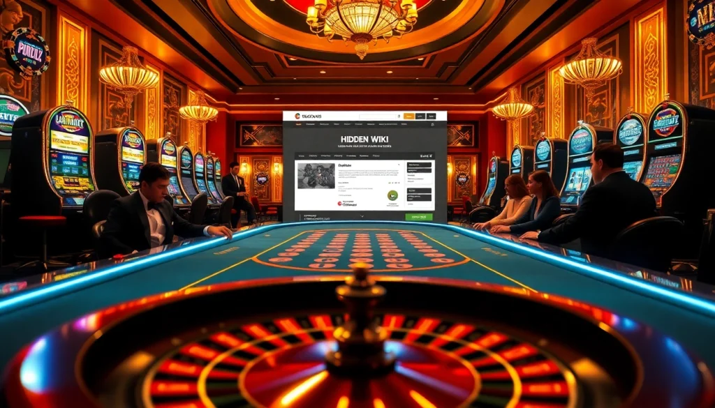 Engaging with the hidden wiki website while enjoying a luxurious casino experience.