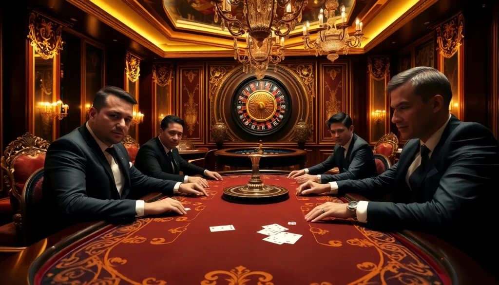 High-stakes players enjoying the exclusive Clube VIP HHBET experience at a luxurious casino table.