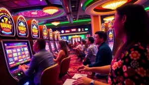 Rasakan sensasi slot deposit 1000 dengan para pemain yang menang di mesin slot yang cerah dan menarik.