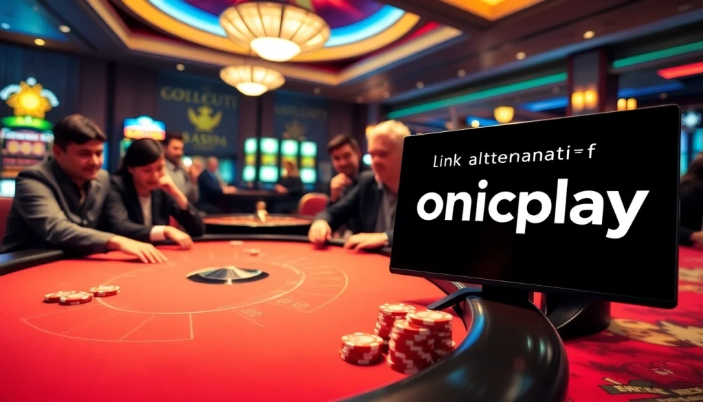 Engaging scene of players at a poker table as they strategize their next move amidst the excitement of link alternatif onicplay.