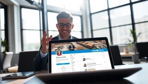 Engaging professional using LinkedIn profile rental to enhance business outreach.