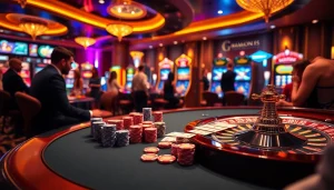 Capturing high stakes at the poker table on https:/sc88.bz/ with vibrant colors and luxury casino ambiance.