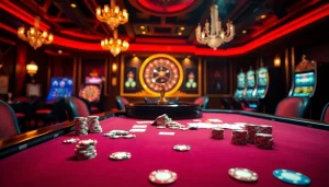Engaging players at a casino table showcasing the hidden wiki theme amidst vibrant gambling action.