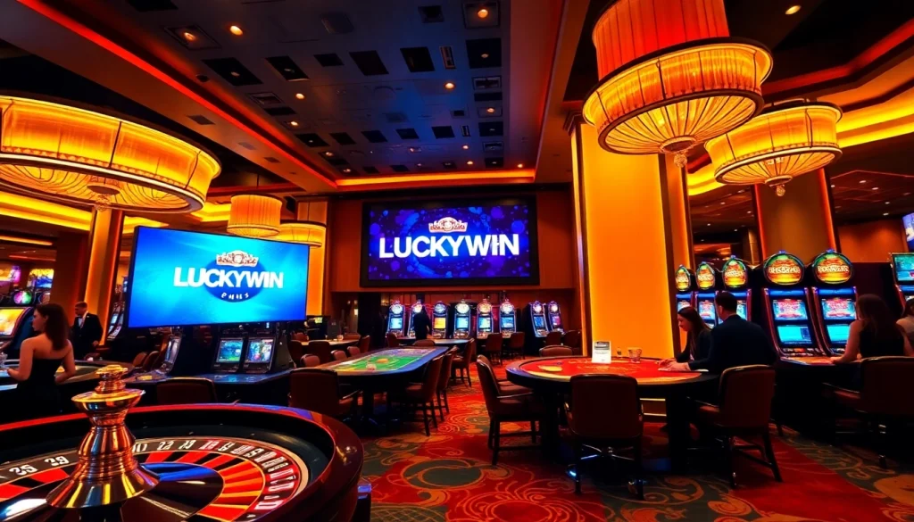 Experience the thrill of casino gaming with LUCKYWIN at vibrant poker tables and roulette wheels.