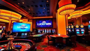 Experience the thrill of casino gaming with LUCKYWIN at vibrant poker tables and roulette wheels.
