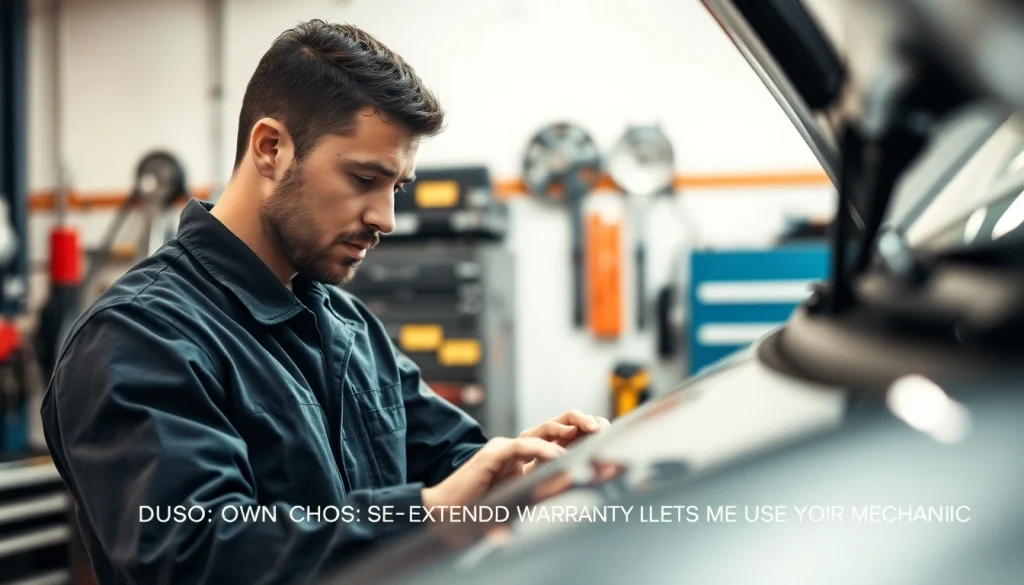 Showcase of an extended warranty that lets me use my own mechanic during a professional vehicle inspection.