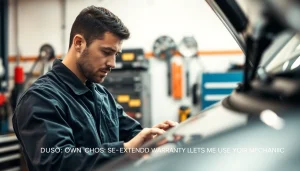 Showcase of an extended warranty that lets me use my own mechanic during a professional vehicle inspection.