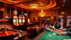 Experience the excitement of gaming at thabet vegas with engaging roulette wheels and vibrant casino elements.
