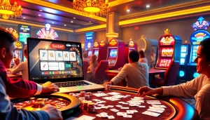 Experience sbobet login terbaru in an exciting online casino environment featuring vibrant gaming elements.