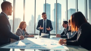 Diskusikan deposit 1k dengan penasihat keuangan di kantor modern yang profesional.