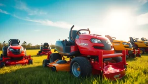 Discover zero turn mowers for sale in a vibrant lawn, showcasing sleek designs and professional quality.