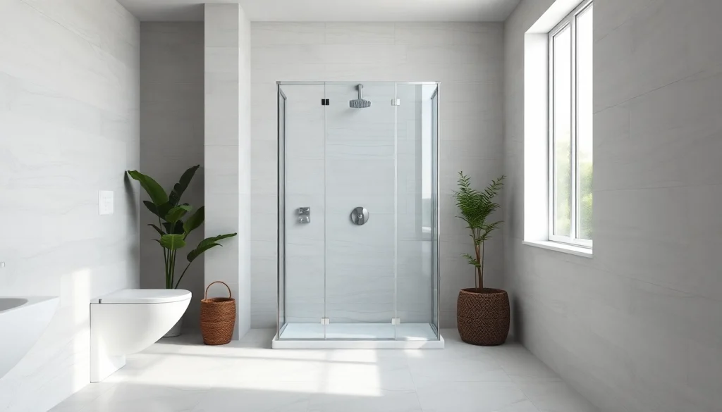 Elegante duschkabine 90x90 im modernen Badezimmer mit natürlichem Licht und stilvollem Design.