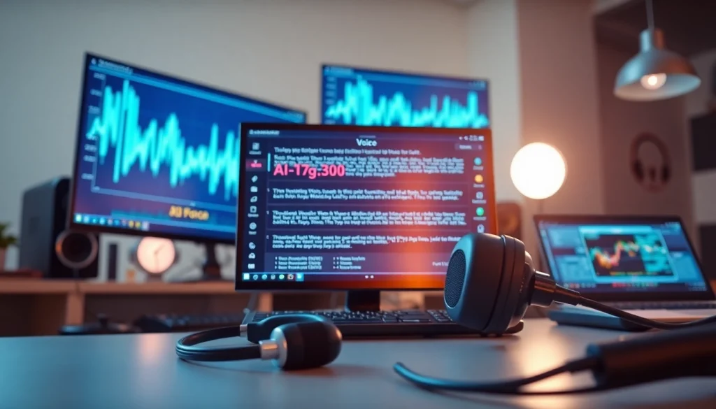 Generate AI Voice audio with lifelike quality in a tech-friendly workspace.