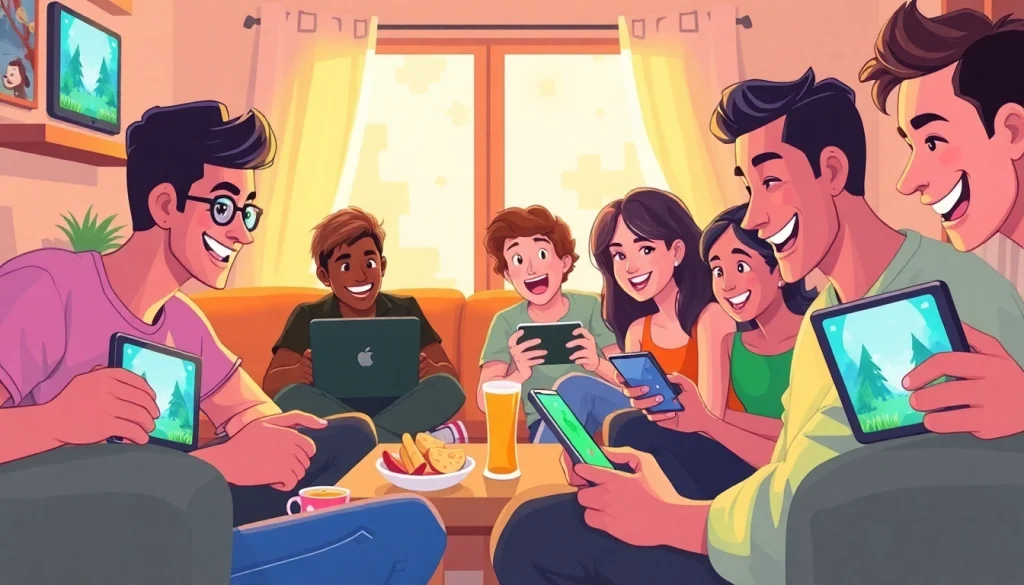 Engaging players enjoying the Jalwa game on various devices, showcasing fun and community interaction.