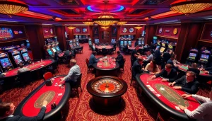 Experience the thrill of gambling strategies at thabet college with this vibrant casino scene.