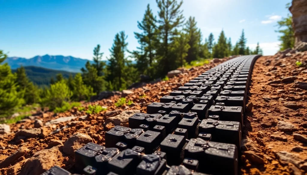 Recovery Tracks placed on rugged terrain, showcasing durability and outdoor utility.