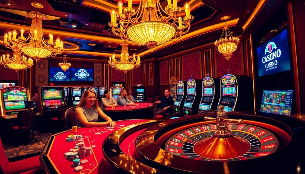 Découvrez l'excitation du meilleur casino en ligne avec des machines à sous vibrantes et des joueurs engagés.