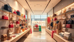 레플리카쇼핑몰에서 스타일리시한 복제품들이 진열된 현대적인 쇼핑 환경을 보여줍니다.