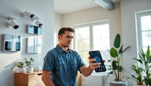 Instalando sistemas de alarmas de seguridad para soluciones modernas de seguridad del hogar.