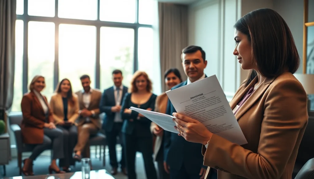 Virginia Immigration Lawyers consulting with diverse clients in a professional office setting.