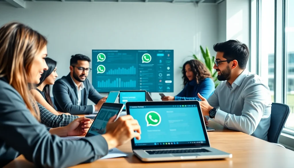 Understanding What is a CRM for WhatsApp: A team engaging with digital tools and CRM data.