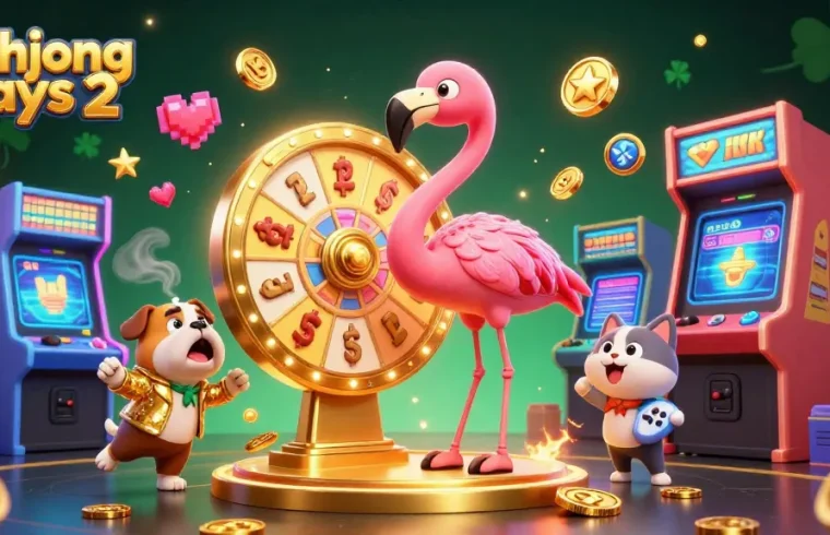 Engage with mahjong ways 2 as a vibrant 3D cartoon illustration showcases exciting casino elements and gameplay.
