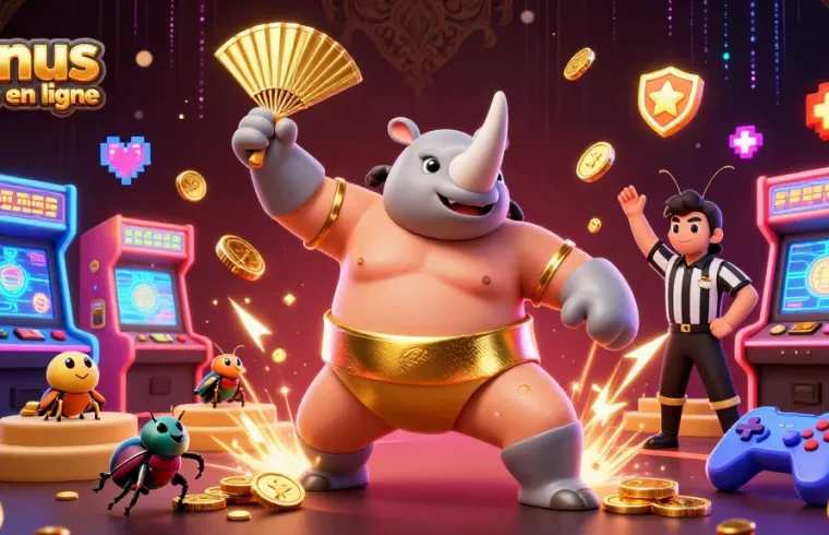 Offrez-vous des gains avec bonus casino en ligne, où un scarabée rhinocéros remet des pièces d'or!